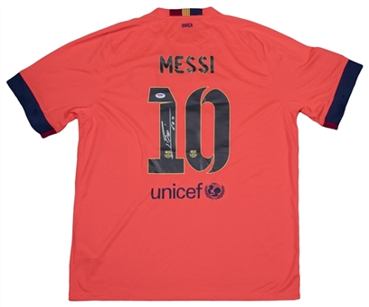 Lionel Messi Autographed 2014-15 FC Barcelona Away Jersey (PSA/DNA)